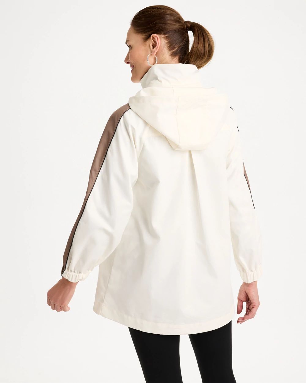 Zenergy® Faux Leather Detail Rain Jacket | Chico's